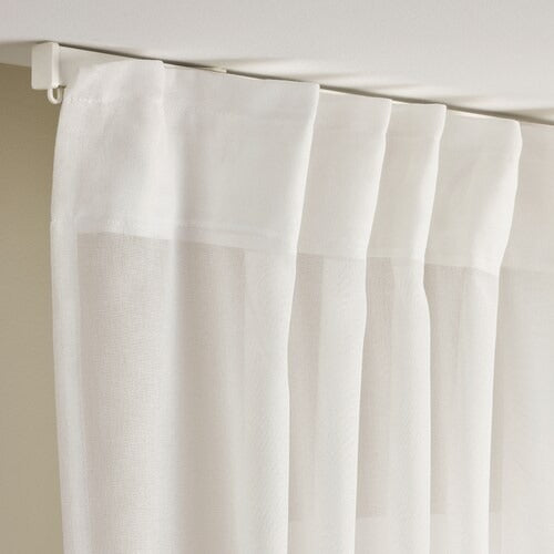 IKEA ANGSFRYLE Sheer curtain, 1 piece, white, 300x250 cm (118x98 ") | IKEA Curtains | Eachdaykart