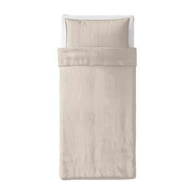 IKEA ANGSLILJA Duvet cover and pillowcase, light grey-beige, 150x200/50x80 cm (59x79/20x31 ") | IKEA Bed linen | Eachdaykart