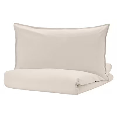 IKEA ANGSLILJA Duvet cover and pillowcase, light grey-beige, 150x200/50x80 cm (59x79/20x31 ") | IKEA Bed linen | Eachdaykart