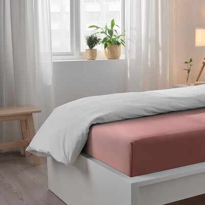 IKEA ANGSLILJA Flat sheet and pillowcase, dark pink, 150x260/50x80 cm (59x102/20x31 ")| IKEA Bed linen | Eachdaykart