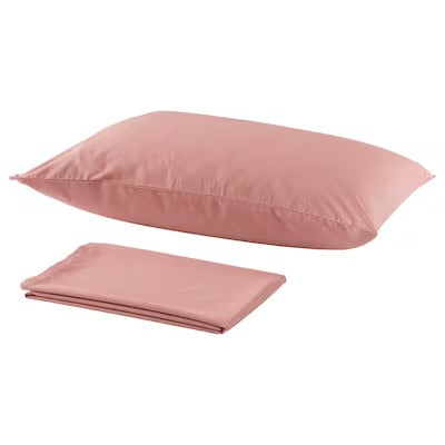 IKEA ANGSLILJA Flat sheet and pillowcase, dark pink, 150x260/50x80 cm (59x102/20x31 ")| IKEA Bed linen | Eachdaykart