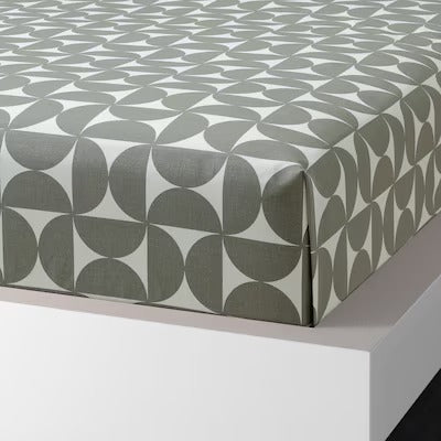 IKEA ANGSNEJLIKA Bettlaken und Kissenbezug, grau/grün, 150x260/50x80 cm (59x102/20x31 ") | IKEA Bettwäsche | Eachdaykart