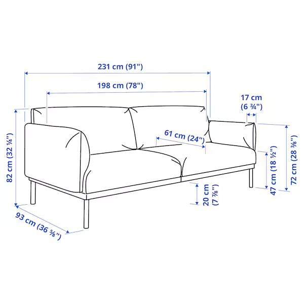 IKEA Applaryd 3 seat sofa