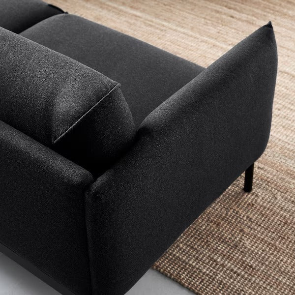 IKEA Applaryd 4-Sitzer-Sofa mit Chaiselongue Gunnared schwarzgrau