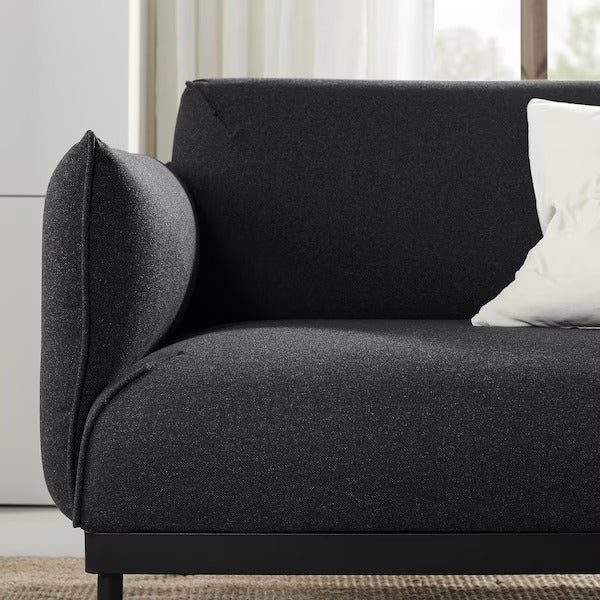 IKEA Applaryd 4-Sitzer-Sofa mit Chaiselongue Gunnared schwarzgrau