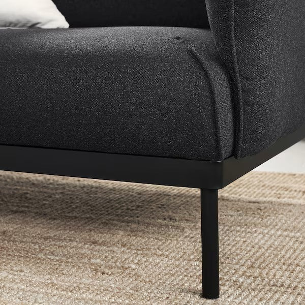 IKEA Applaryd 4-Sitzer-Sofa mit Chaiselongue Gunnared schwarzgrau