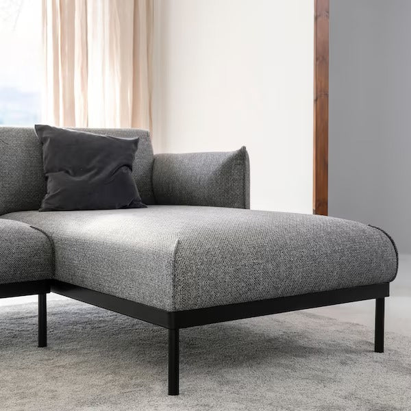 IKEA Applaryd chaise longue section lejda grey black
