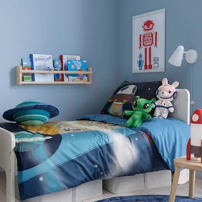 IKEA AFTONSPARV Bettbezug und Kissenbezug, Space/Blau, 150x200/50x80 cm (59x79/20x31 Zoll) | IKEA Bettwäsche | Eachdaykart
