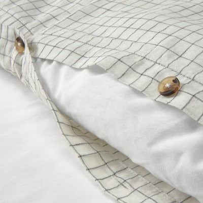 IKEA AKERFIBBLA Duvet cover and pillowcase, white black/check, 150x200/50x80 cm (59x79/20x31 ") | IKEA Bed linen | Eachdaykart