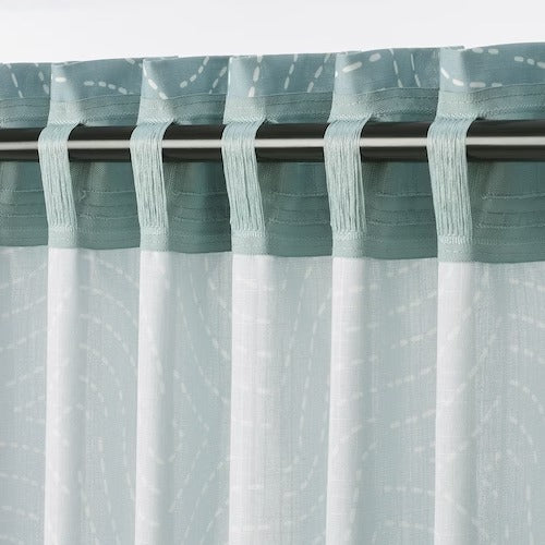 IKEA AKERMOLKE Curtains, 1 pair, light blue, 145x250 cm (57x98 ") | IKEA Curtains | Eachdaykart