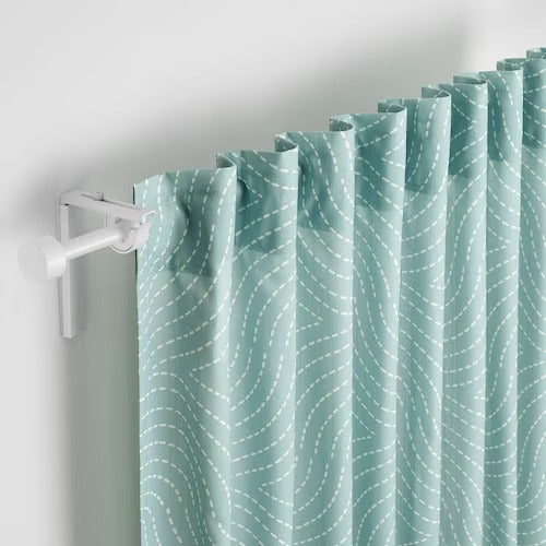 IKEA AKERMOLKE Curtains, 1 pair, light blue, 145x250 cm (57x98 ") | IKEA Curtains | Eachdaykart