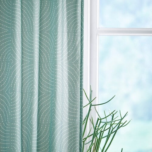 IKEA AKERMOLKE Curtains, 1 pair, light blue, 145x250 cm (57x98 ") | IKEA Curtains | Eachdaykart