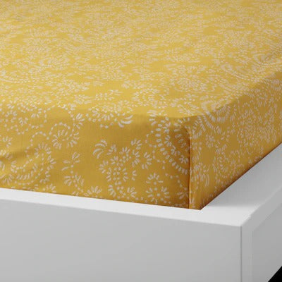 IKEA AKERTISTEL Flat sheet and pillowcase, yellow, 150x260/50x80 cm (59x102/20x31 ") | IKEA Bed linen | Eachdaykart