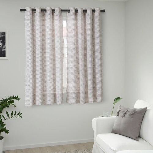 IKEA Alrikke Curtains 1 pair white orange