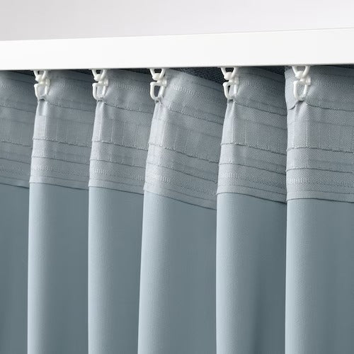 IKEA ANNAKAJSA Room darkening curtains, 1 pair, grey-blue, 145x250 cm (57x98 ") | IKEA Curtains | Eachdaykart