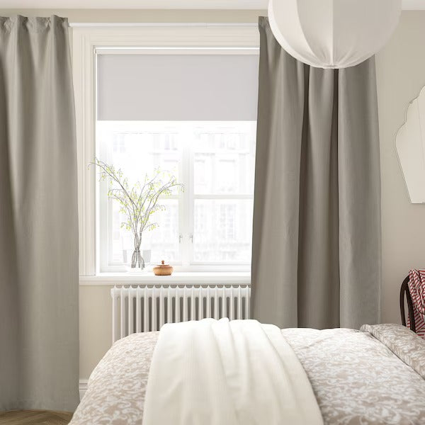 IKEA Annakajsa room darkening curtains 1 pair light grey