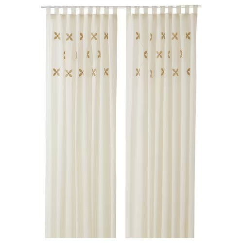IKEA AROMATISK Curtain, embroidery white, 145x250 cm (57x98 ") | IKEA Curtains | Eachdaykart