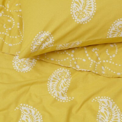 IKEA AROMATISK Duvet cover and 2 pillowcases, yellow, 240x220/50x80 cm (94x87/20x31 ") | IKEA Bed linen | Eachdaykart