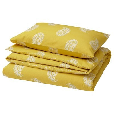 IKEA AROMATISK Duvet cover and 2 pillowcases, yellow, 240x220/50x80 cm (94x87/20x31 ") | IKEA Bed linen | Eachdaykart