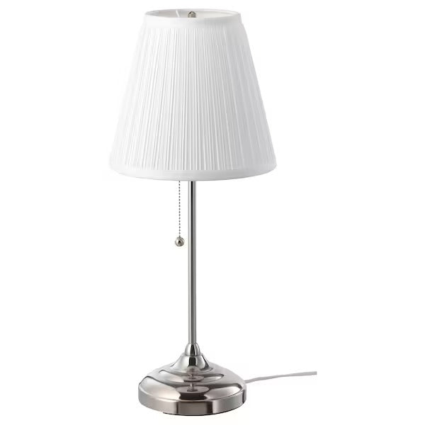 IKEA ARSTID Table lamp, nickel-plated/white | IKEA Table Lamps | Eachdaykart