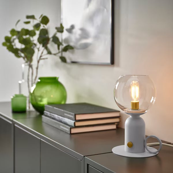 IKEA ASKMULLER Table lamp, dimmable light grey | IKEA Table Lamps | Eachdaykart