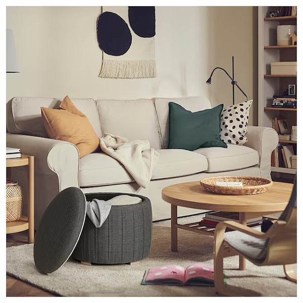 IKEA Aterloga pouffe with storage kilanda dark grey