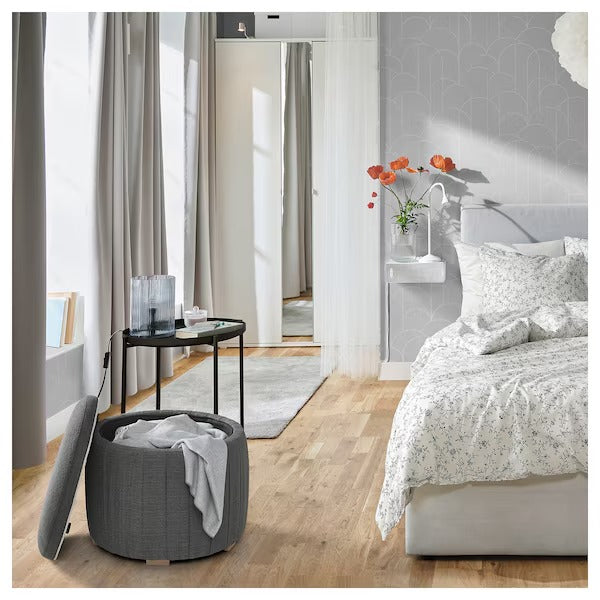 IKEA Aterloga pouffe with storage kilanda dark grey