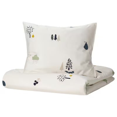 IKEA BARNDROM Duvet cover and pillowcase, forest animal pattern/multicolour, 150x200/50x80 cm (59x79/20x31 ") | IKEA Bed linen | Eachdaykart