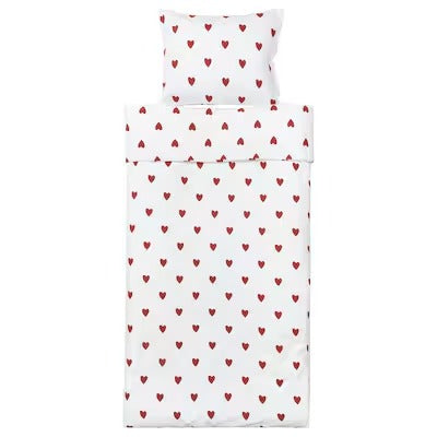 IKEA BARNDROM Duvet cover and pillowcase, heart pattern, 150x200/50x80 cm (59x79/20x31 ") | IKEA Bed linen | Eachdaykart