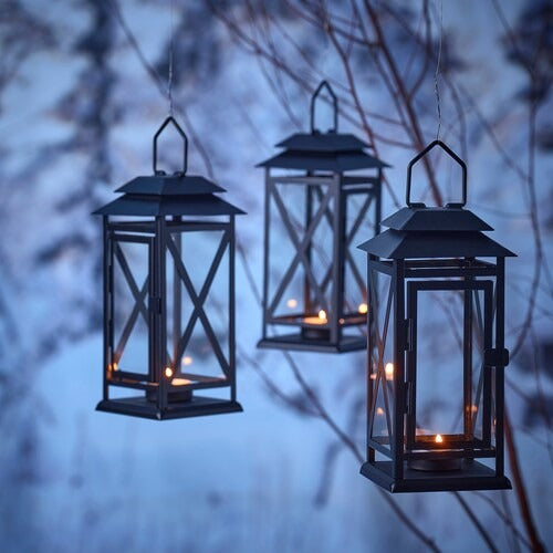 IKEA BEFASTA Lantern for tealight, in/outdoor, black | IKEA Indoor lanterns | Eachdaykart