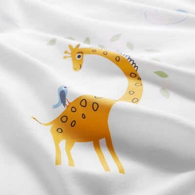 IKEA BERGFINK 3-piece bedlinen set with bag, green giraffe, 150x200/50x80 cm (59x78 3/4/19 5/8x31 1/2 ") | IKEA Bed linen | Eachdaykart