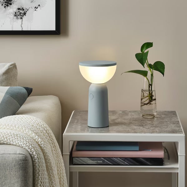 IKEA BETTORP LED mobile lamp w wireless charging, dimmable light grey-blue | IKEA Table Lamps | Eachdaykart