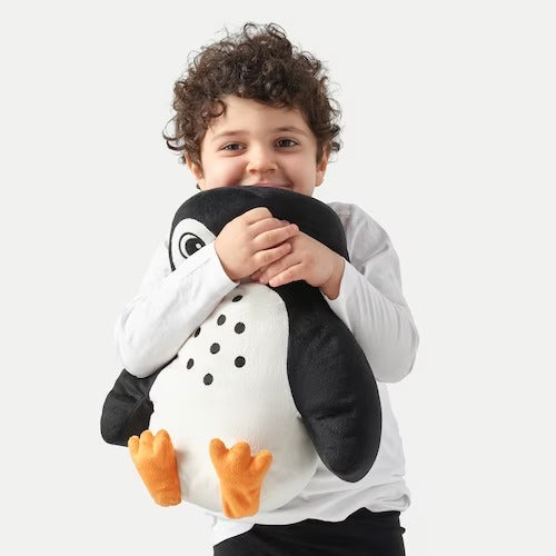 IKEA BLAVINGAD Cushion, penguin-shaped black/white, 40x32 cm (16x13 ") | IKEA Soft Toys | Eachdaykart