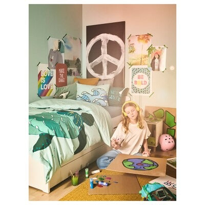 IKEA BLAVINGAD Duvet cover and pillowcase, turtle pattern/turquoise, 150x200/50x80 cm (59x78 3/4/20x31 ") | IKEA Bed linen | Eachdaykart