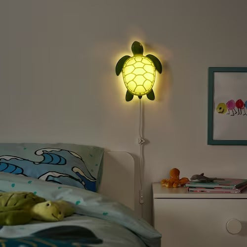 IKEA BLAVINGAD LED wall lamp, turtle/green | IKEA Children's lighting | Eachdaykart