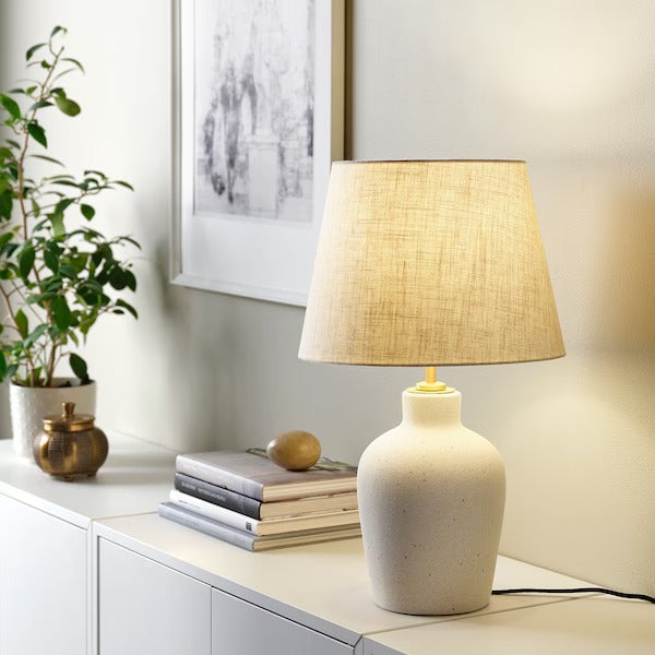 IKEA BLIDVADER Table lamp, off-white ceramic/beige | IKEA Table Lamps | Eachdaykart
