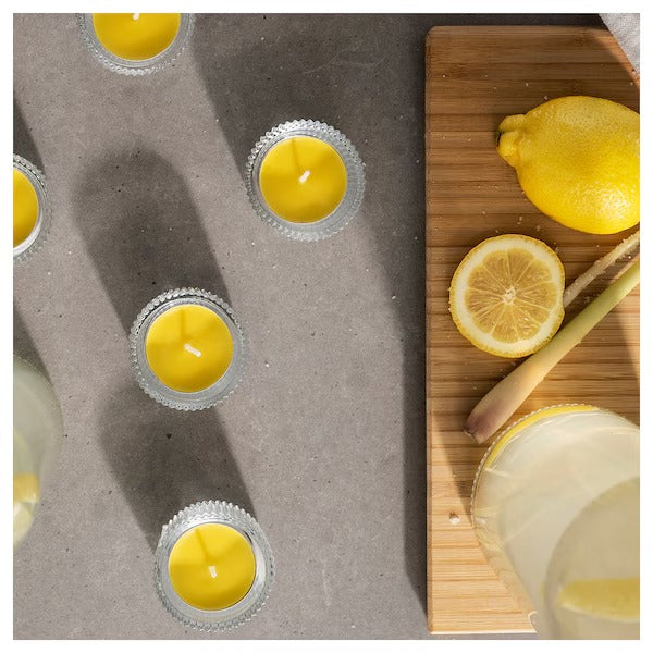 IKEA Blodhagg scented tealight lemon and lemongrass yellow