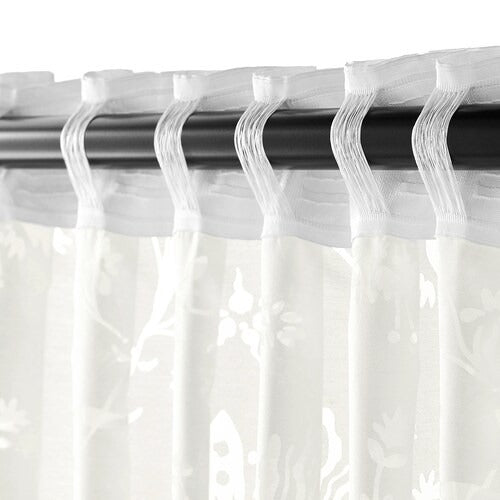 IKEA BORGHILD Sheer curtains, 1 pair, white, 145x250 cm (57x98 ") | IKEA Curtains | Eachdaykart