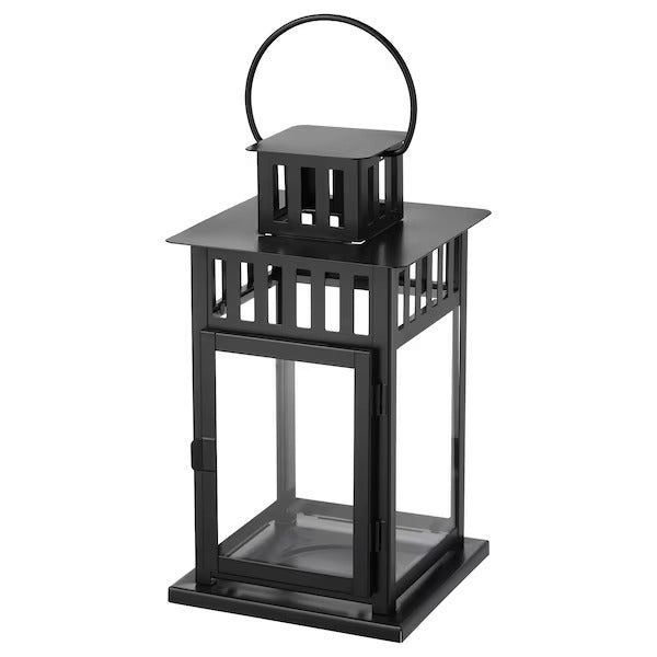 IKEA BORRBY Lantern for block candle, in/outdoor black, 28 cm (11 ") | IKEA Lanterns