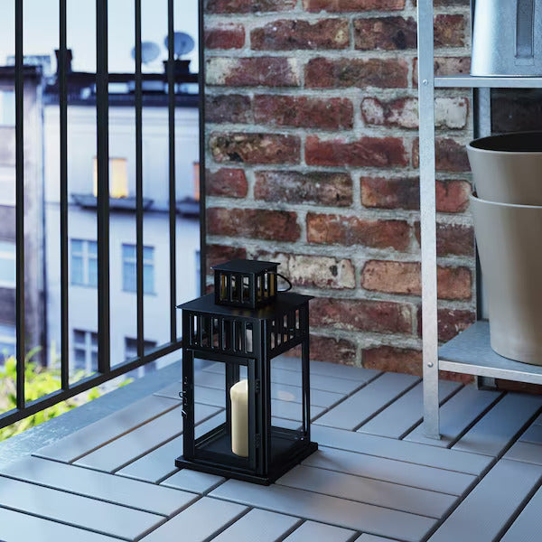 IKEA BORRBY Lantern for block candle, in/outdoor black, 28 cm (11 ") | IKEA Lanterns