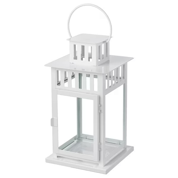 IKEA BORRBY Lantern for block candle, in/outdoor white, 28 cm (11 ") | IKEA Lanterns