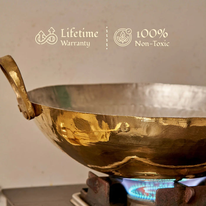 Brass Kadhai (Round Base) | Brass Cookware