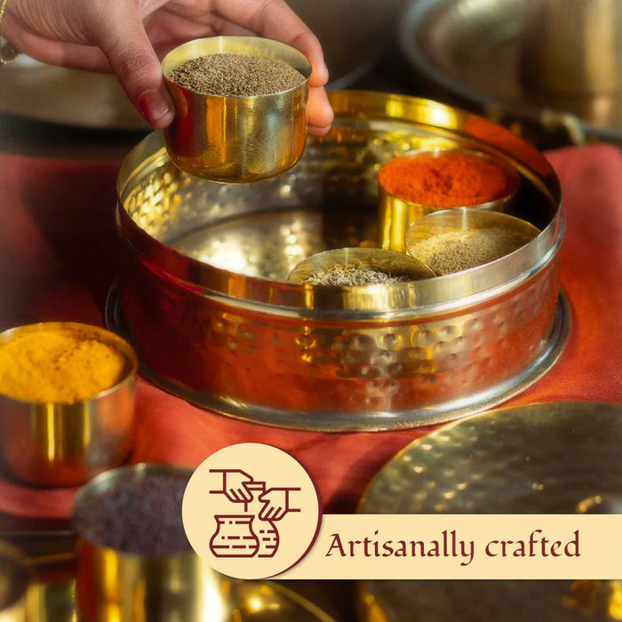 Brass Masala Daani / Spice Box | Brass Cookware