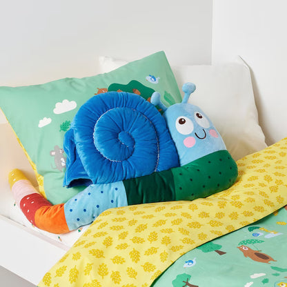 BRUMMIG Cushion, snail shaped/multicolour, 90x36 cm (35x14 ")
