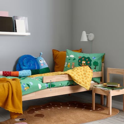 IKEA BRUMMIG Duvet cover and pillowcase, forest animal pattern/multicolour, 150x200/50x80 cm (59x79/20x31 ") | IKEA Bed linen | Eachdaykart