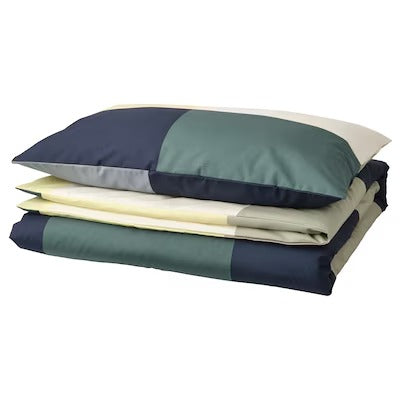 IKEA BRUNKRISSLA Duvet cover and pillowcase, green/multicolour, 150x200/50x80 cm (59x79/20x31 ")| IKEA Bed linen | Eachdaykart