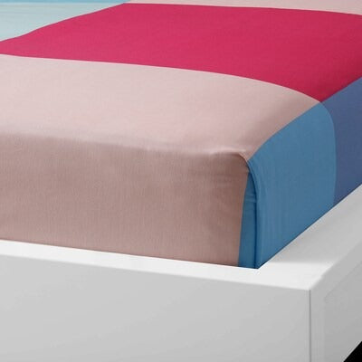 IKEA BRUNKRISSLA Flat sheet and pillowcase, multicolour, 150x260/50x80 cm (59x102/20x31 ") | IKEA Bed linen | Eachdaykart