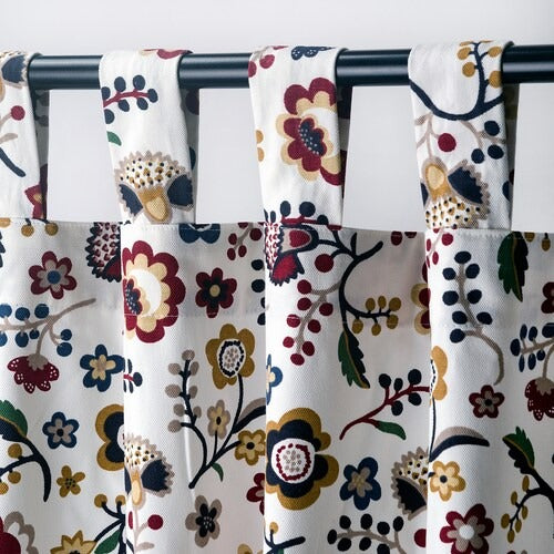 IKEA Brunort Curtains with tie backs 1 pair multicolour