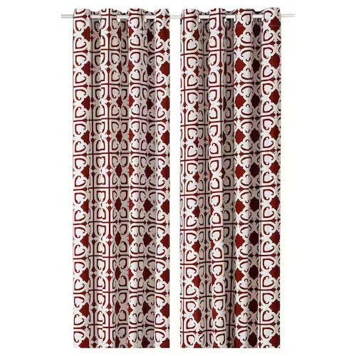 IKEA Bukettspirea Curtains 1 pair flower red