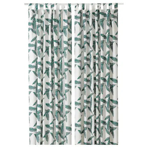 IKEA Buskmatare Curtains 1 pair leaf pattern